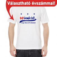 Póló/ Évembe telt - fehér - választható évszámmal p.