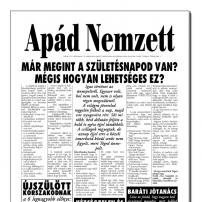 Újság/Szülinapi lap Apád Nemzett