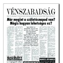 Újság/Szülinapi lap Vénszabadság