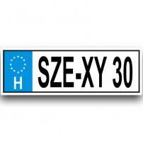 Rendszámtábla/ SZE-XY30