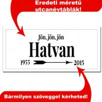 Egyedi utcanévtábla - hatvan